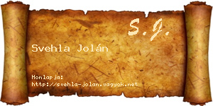 Svehla Jolán névjegykártya