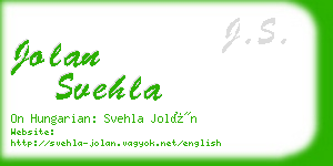 jolan svehla business card